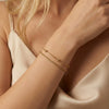 Wholesale Women's Geometric Stainless Steel Real Gold Plated Doublelayer Bracelet Jewelry
