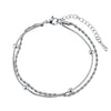 Wholesale Women's Geometric Stainless Steel Real Gold Plated Doublelayer Bracelet Jewelry