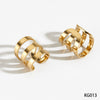 Wholesale Women's Geometric 316 Stainless Steel Real Gold Plated Earrings With Simple Design