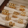 Wholesale Women's Geometric 316 Stainless Steel Real Gold Plated Earrings With Simple Design
