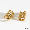 Wholesale Women's Geometric 316 Stainless Steel Real Gold Plated Earrings With Simple Design
