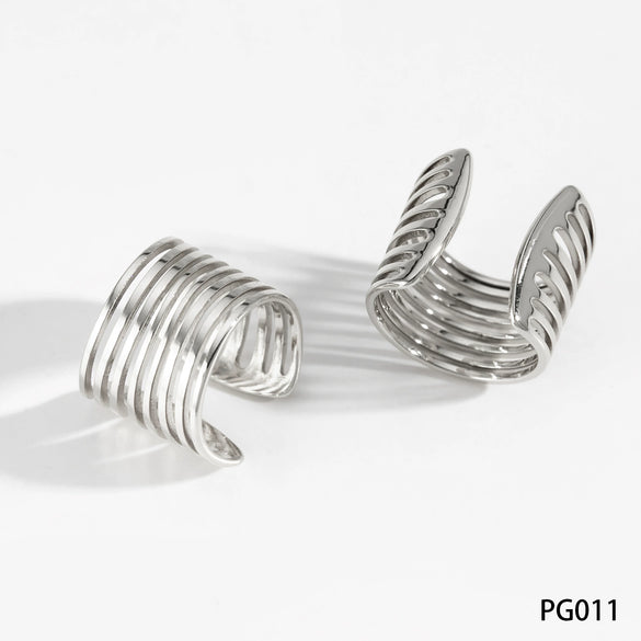 Wholesale Women's Geometric 316 Stainless Steel Real Gold Plated Earrings With Simple Design