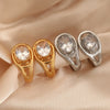 Wholesale Women's Geometric Stainless Steel Real Gold Plated Earrings
