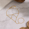 Wholesale Women's Geometric Stainless Steel Real Gold Plated Finger Chain Bracelet Jewelry