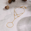 Wholesale Women's Geometric Stainless Steel Real Gold Plated Finger Chain Bracelet Jewelry