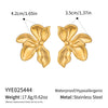 Wholesale Women's Geometric Stainless Steel Real Gold Plated Flower Earrings