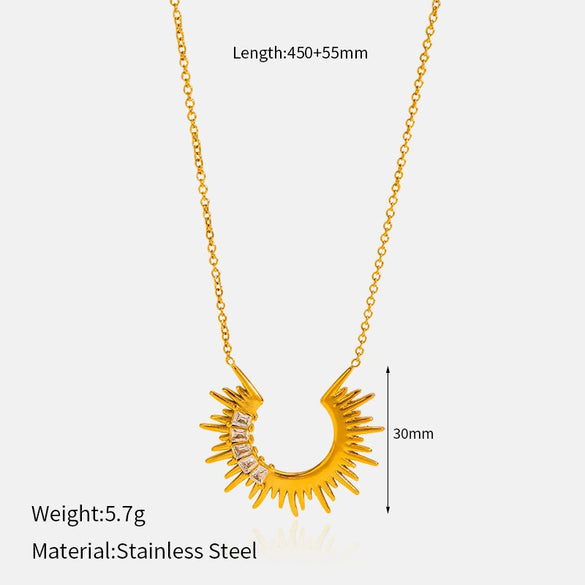 Wholesale Women's Geometric Stainless Steel Real Gold Plated Minimalist Necklace
