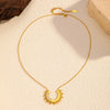 Wholesale Women's Geometric Stainless Steel Real Gold Plated Minimalist Necklace