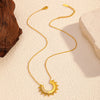 Wholesale Women's Geometric Stainless Steel Real Gold Plated Minimalist Necklace