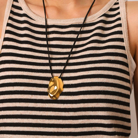 Wholesale Women's Geometric Stainless Steel Real Gold Plated Necklace Accessories