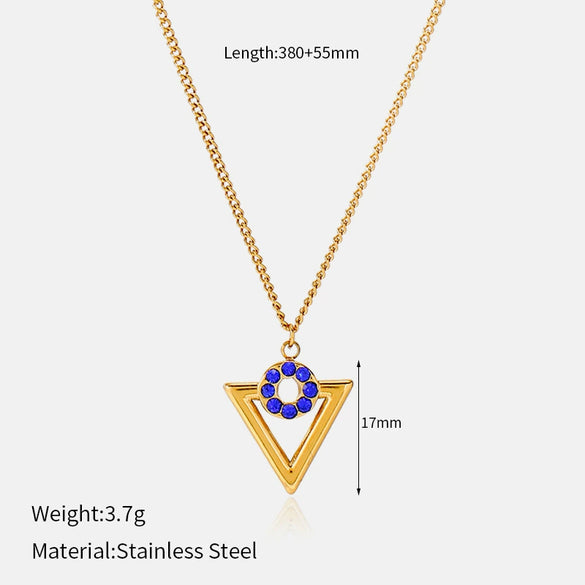 Wholesale Women's Geometric Stainless Steel Real Gold Plated Necklace With Ushaped Chain