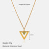 Wholesale Women's Geometric Stainless Steel Real Gold Plated Necklace With Ushaped Chain