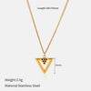 Wholesale Women's Geometric Stainless Steel Real Gold Plated Necklace With Ushaped Chain