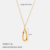 Wholesale Women's Geometric Stainless Steel Real Gold Plated Necklace With Ushaped Chain