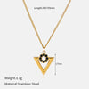 Wholesale Women's Geometric Stainless Steel Real Gold Plated Necklace With Ushaped Chain
