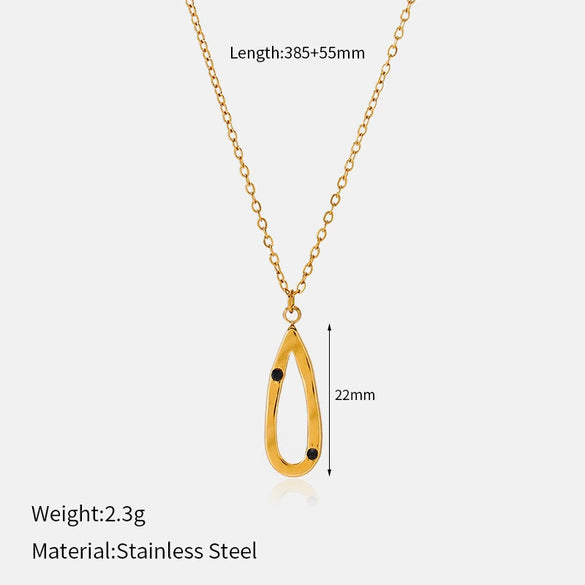 Wholesale Women's Geometric Stainless Steel Real Gold Plated Necklace With Ushaped Chain