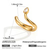 Wholesale Women's Geometric Stainless Steel Real Gold Plated Ring Accessories