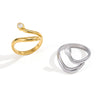 Wholesale Women's Geometric Stainless Steel Real Gold Plated Ring Accessories