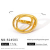 Wholesale Women's Geometric Stainless Steel Ring Electroplated 18K Gold Ins Style