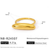 Wholesale Women's Geometric Stainless Steel Ring Electroplated 18K Gold Ins Style