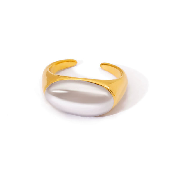 Wholesale Women's Geometric Stainless Steel Ring Electroplated 18K Gold Ins Style