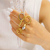 Wholesale Women's Geometric Stainless Steel Ring Electroplated 18K Gold Ins Style