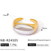 Wholesale Women's Geometric Stainless Steel Ring Electroplated 18K Gold Ins Style