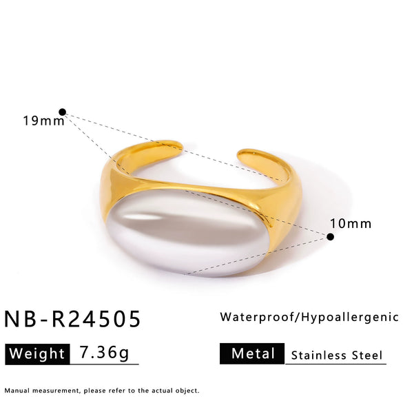 Wholesale Women's Geometric Stainless Steel Ring Electroplated 18K Gold Ins Style