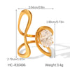 Wholesale Women's Geometric Stainless Steel Ring Set With Zirconia