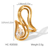 Wholesale Women's Geometric Stainless Steel Ring Set With Zirconia