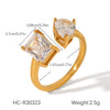 Wholesale Women's Geometric Stainless Steel Ring Set With Zirconia