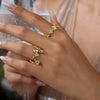 Wholesale Women's Geometric Stainless Steel Ring With Electroplating And Niche Design