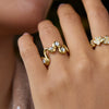 Wholesale Women's Geometric Stainless Steel Ring With Electroplating And Niche Design