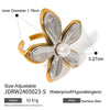 Wholesale Women's Geometric Stainless Steel Ring With Gold And Silver Color Matching Round Diamond And Electroplating Treatment