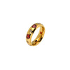 Wholesale Women's Geometric Stainless Steel Ring With Heart And Star Pattern 18K Gold Plated Highend Jewelry