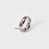 Wholesale Women's Geometric Stainless Steel Ring With Heart And Star Pattern 18K Gold Plated Highend Jewelry