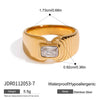 Wholesale Women's Geometric Stainless Steel Ring With 18K Gold Electroplated Titanium Steel French Retro Style