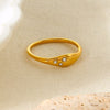 Wholesale Women's Geometric Stainless Steel Ring With 18K Gold Electroplating