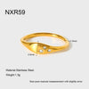 Wholesale Women's Geometric Stainless Steel Ring With 18K Gold Electroplating