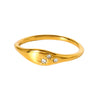 Wholesale Women's Geometric Stainless Steel Ring With 18K Gold Electroplating