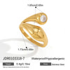 Wholesale Women's Geometric Stainless Steel Ring With Pvd Furnace Vacuum Real Gold Plating Light Luxury Niche Jewelry