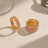 Wholesale Women's Geometric Stainless Steel Ring With Pvd Furnace Vacuum Real Gold Plating Minimalist Style