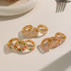 Wholesale Women's Geometric Stainless Steel Ring With Pvd Furnace Vacuum Real Gold Plating Minimalist Style