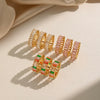 Wholesale Women's Geometric Stainless Steel Ring With Pvd Furnace Vacuum Real Gold Plating Minimalist Style