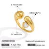 Wholesale Women's Geometric Stainless Steel Ring With Pvd Furnace Vacuum Real Gold Plating