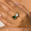 Wholesale Women's Geometric Stainless Steel Ring With Pvd Furnace Vacuum Real Gold Plating