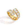Wholesale Women's Geometric Stainless Steel Ring With Pvd Furnace Vacuum Real Gold Plating