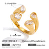 Wholesale Women's Geometric Stainless Steel Ring With Pvd Furnace Vacuum Real Gold Plating