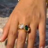 Wholesale Women's Geometric Stainless Steel Ring With Pvd Furnace Vacuum Real Gold Plating