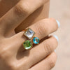 Wholesale Women's Geometric Stainless Steel Ring With Pvd Furnace Vacuum Real Gold Plating